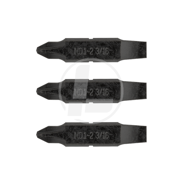 Набір Leatherman з трьох двосторонніх біт: викрутка №1-№2 хрестова Philips та плоска 3/16", фото №