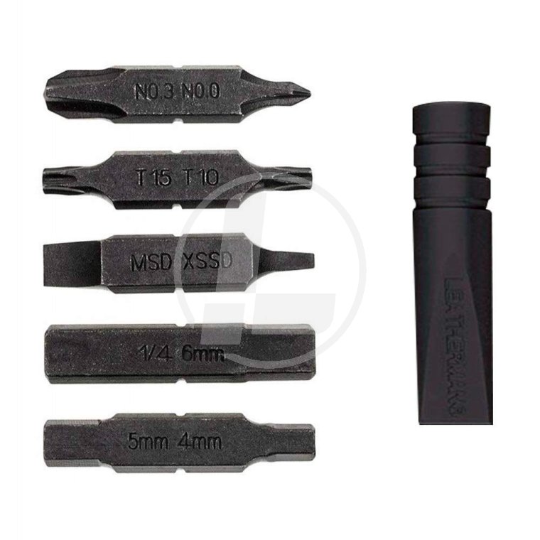 Переходник-битодержатель LEATHERMAN на крестовую отвертку мультитула, с битами, черный, фотография 2